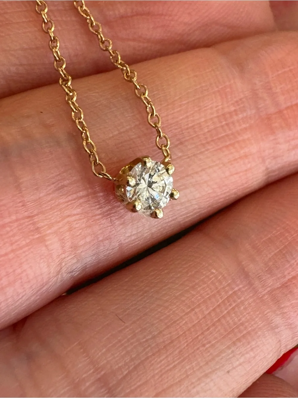 100% NATURAL .25 DIAMOND NECKLACE 14K GOLD